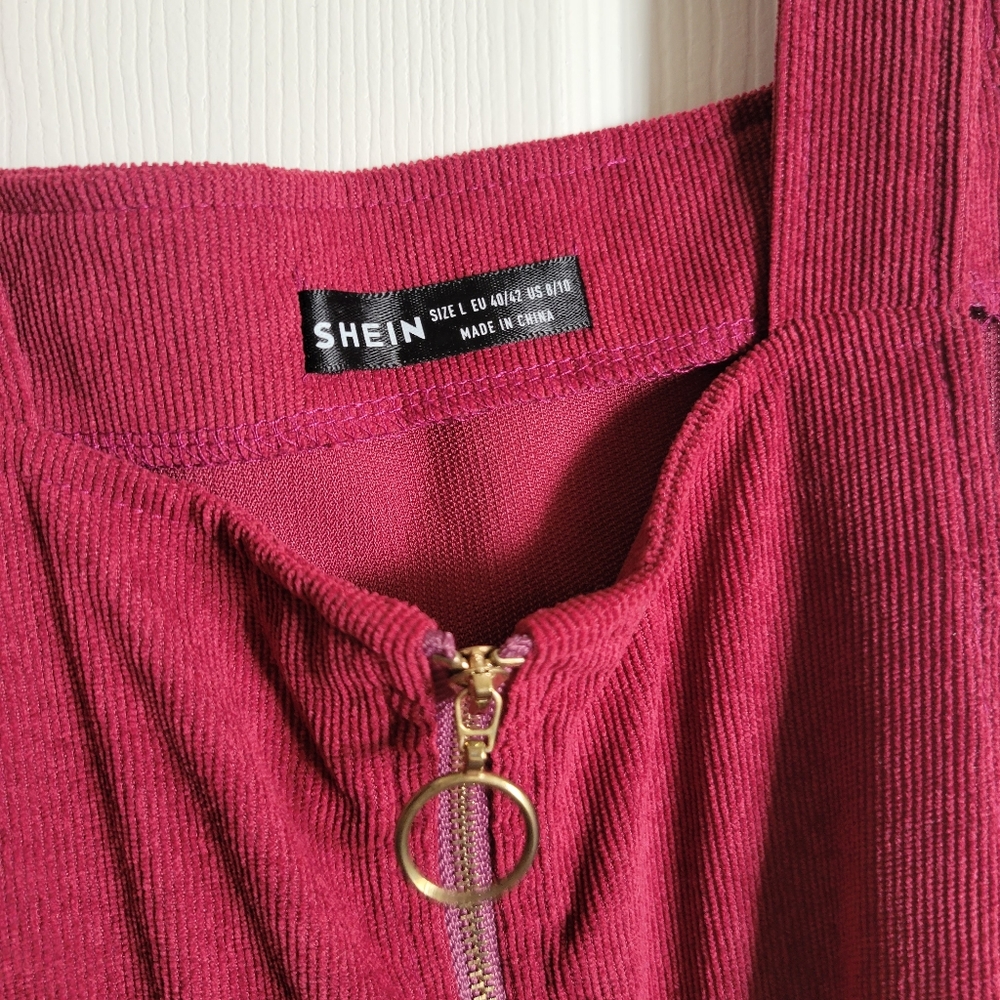 O-ring Zip Up Corduroy Overall Dress - Picture 3 of 4